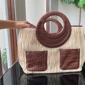 Donald J Pliner Leather Circle Handbag